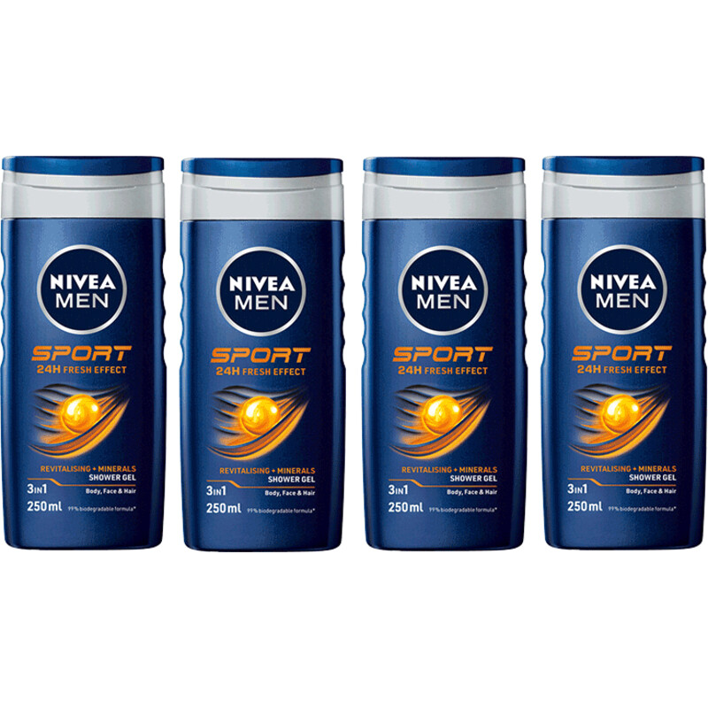NIVEA Men sport fresh effect shower gel 4-pack