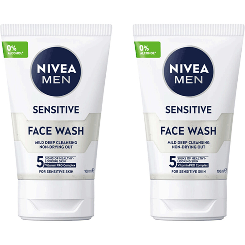 NIVEA Men sens. gezichtsreiniger gel 2-pack