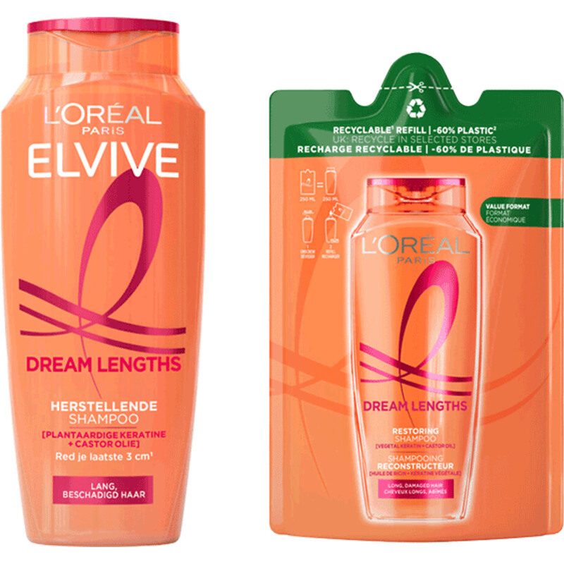 L'Oréal Paris Elvive Lang Haar Shampoo Refill pakket