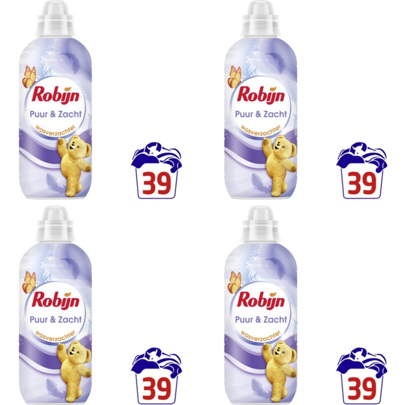 Robijn Puur & Zacht Wasverzachter 4-pack