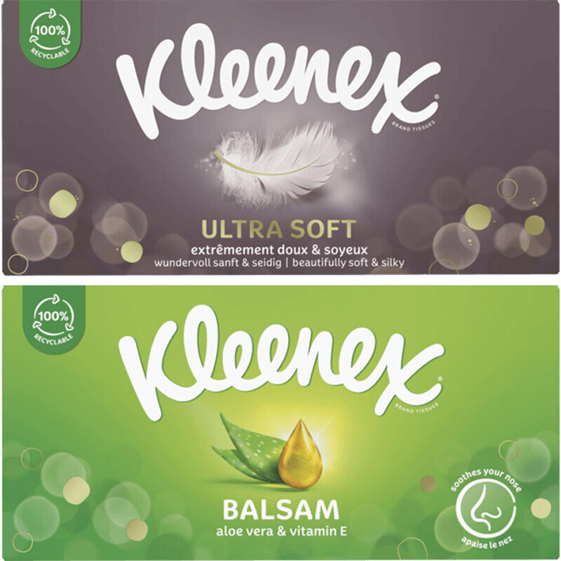 Kleenex Balsam & UltraSoft tissue Pakket