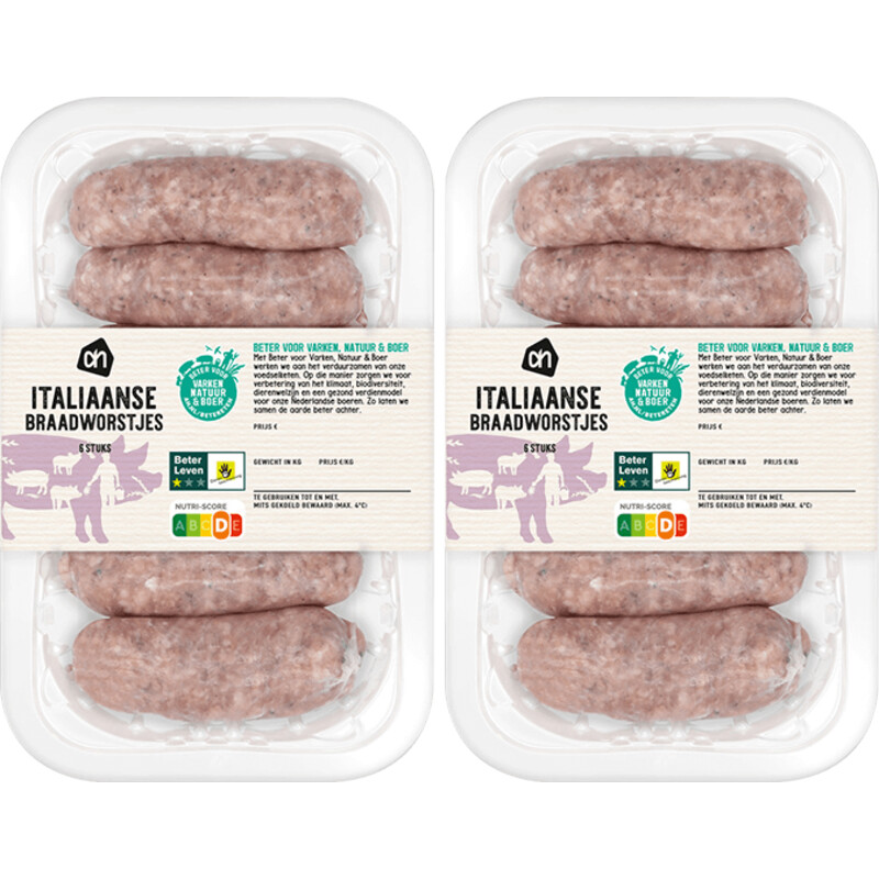 AH Italiaans gekruid braadworstje 2-pack