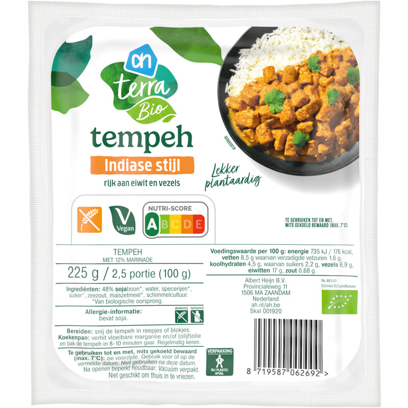 AH Terra Biologisch tempeh indiase kruiden