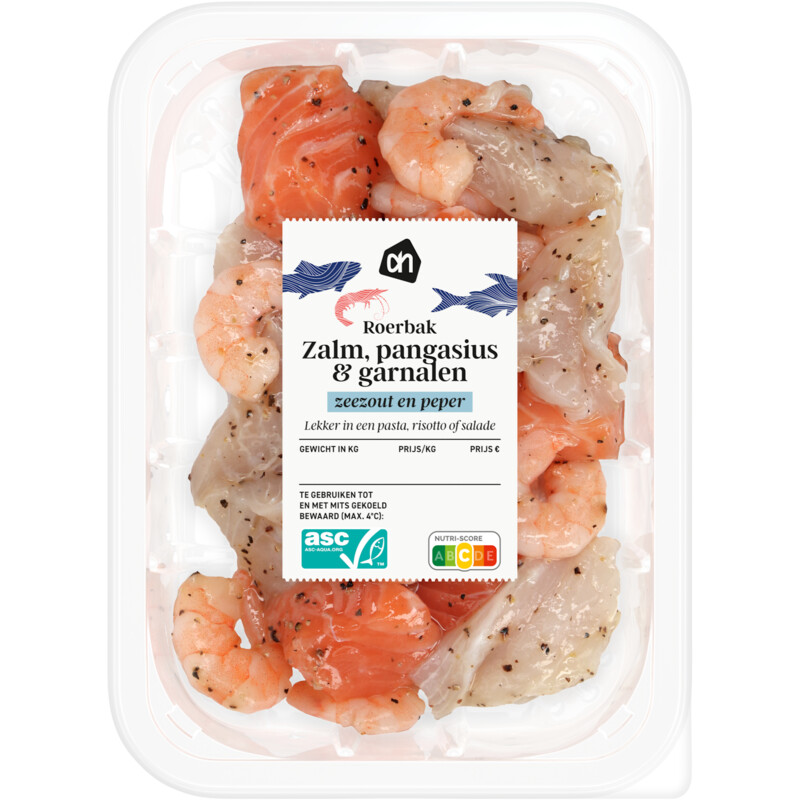 AH Roerbak zalm pangasius garnalen zeezout