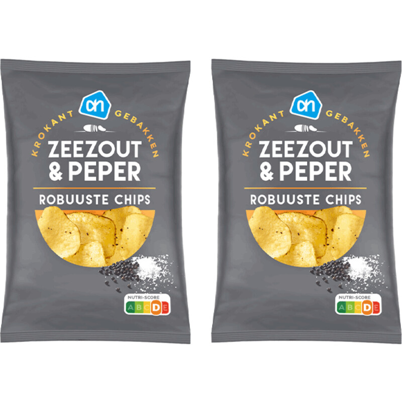 AH Robuuste chips zeezout & peper 2-pack