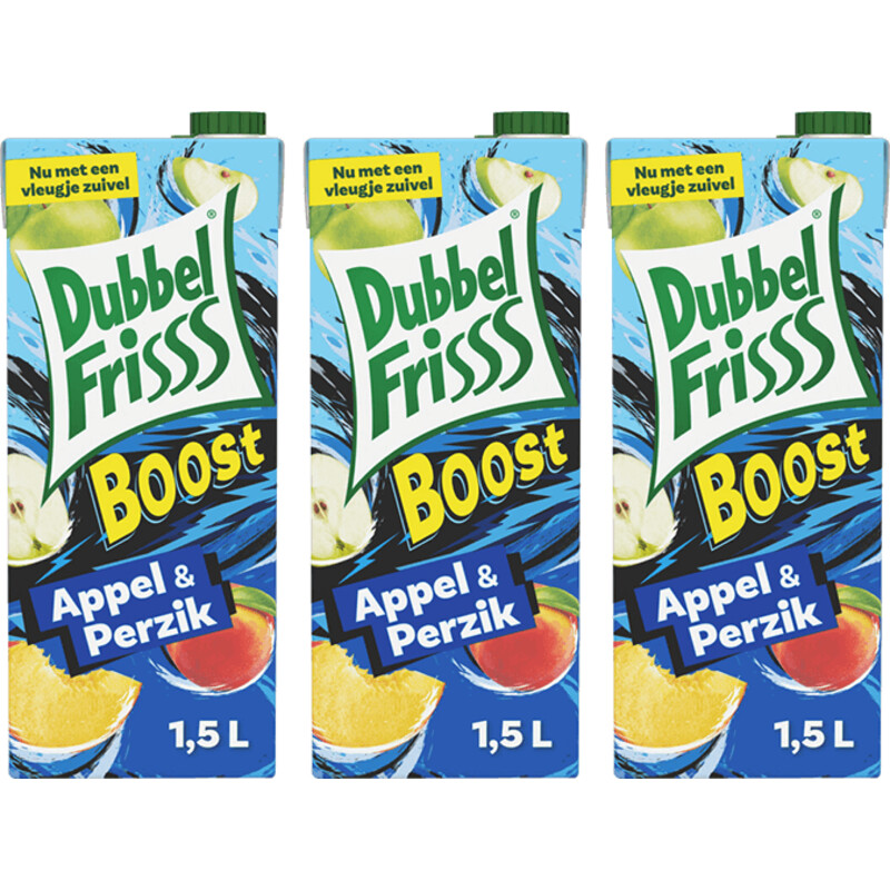 DubbelFrisss Boost Appel-Perzik 3-pack