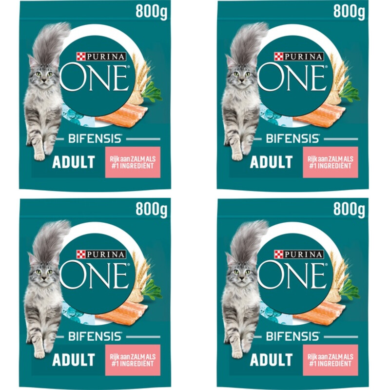 Purina ONE ONE Adult rijk aan zalm 4-pack