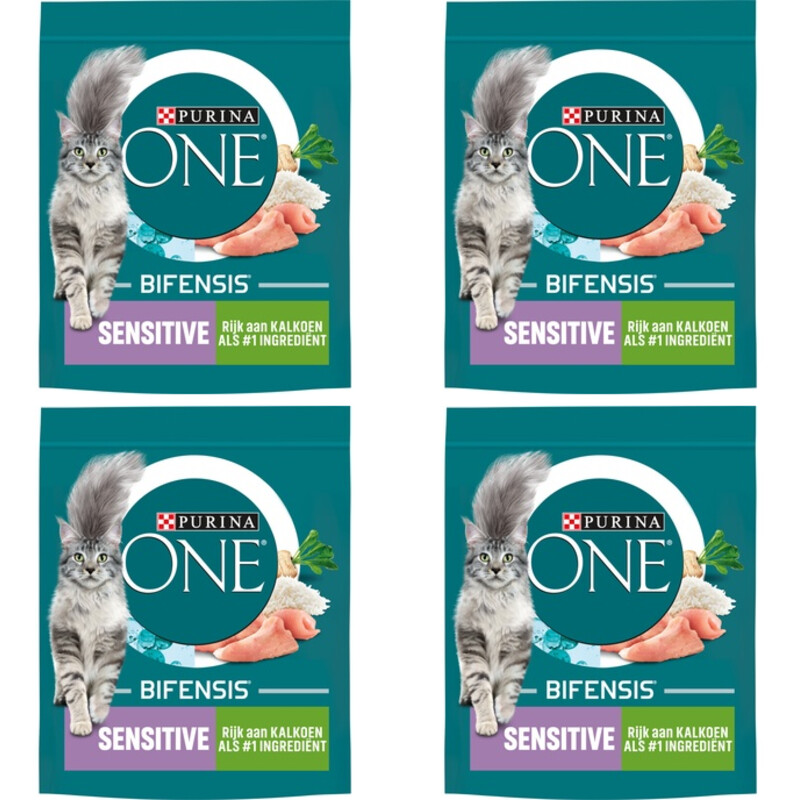 Purina ONE ONE Sensitive rijk aan kalkoen 4-pack
