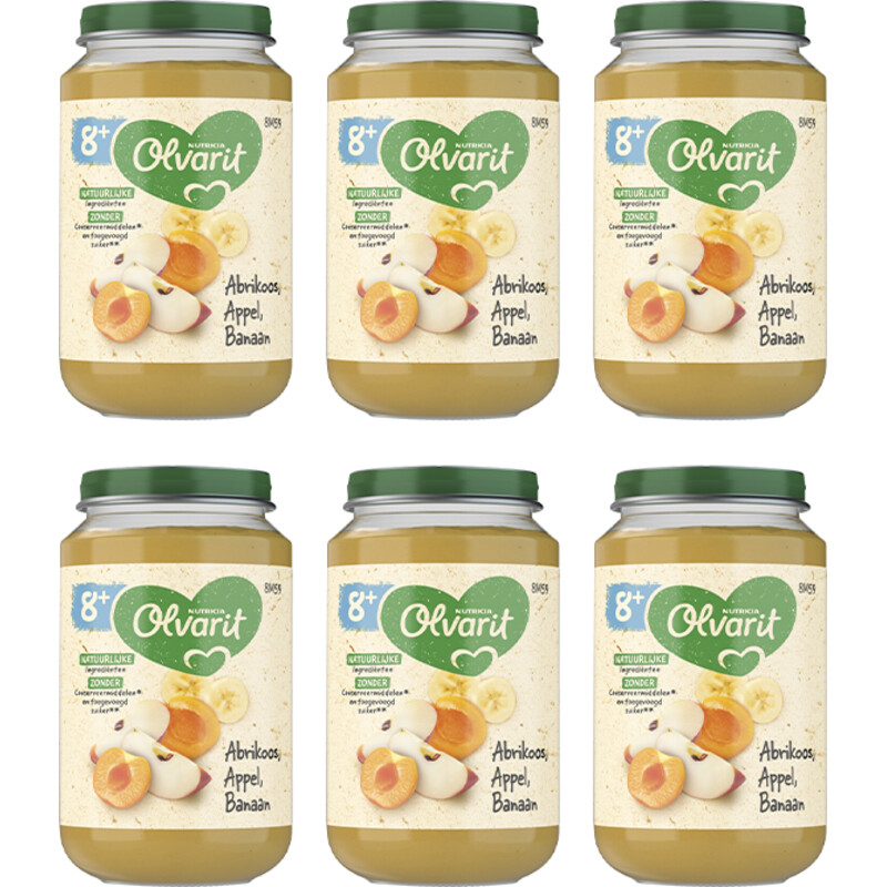 Olvarit Abrikoos appel banaan 8m+ 6-pack