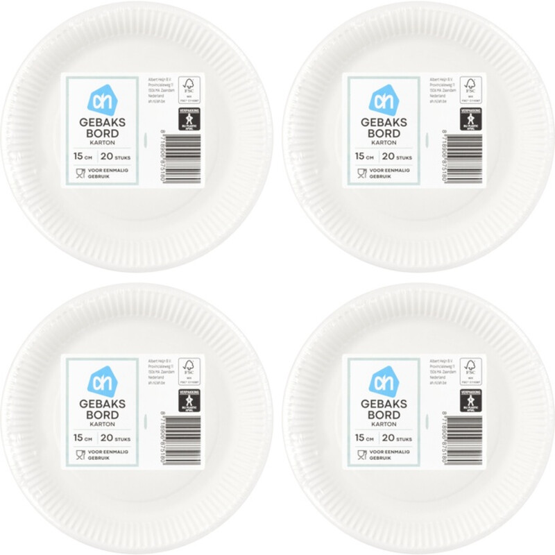 AH Gebaksbord 15 cm 4-pack