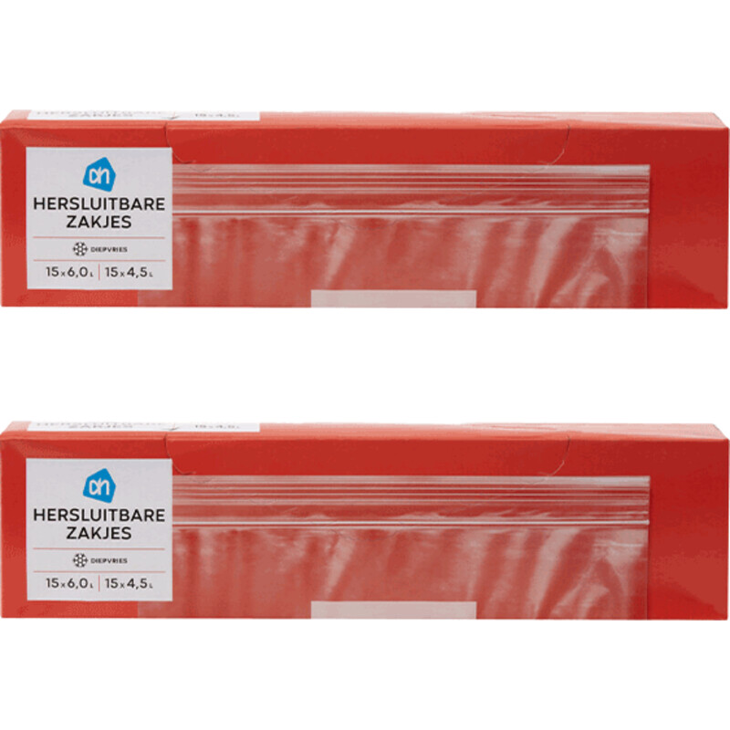 AH Hersluitbare zakjes 4,5 & 6 liter 2-pack