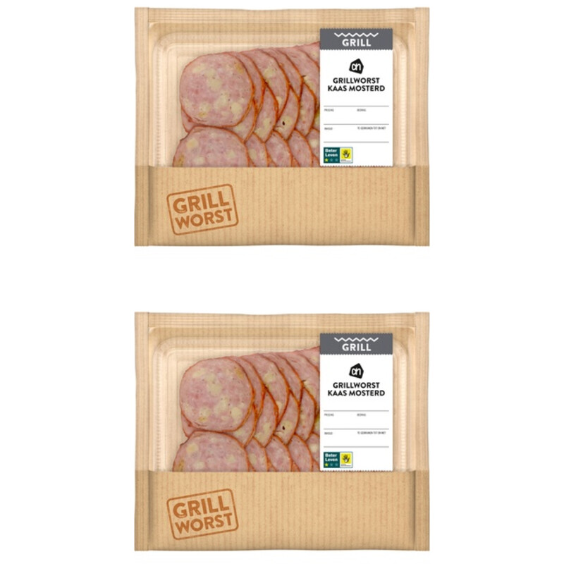 AH Grillworst kaas mosterd 2-pack