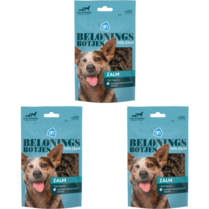 AH Natuurlijke beloningsbotjes zalm 3-pack