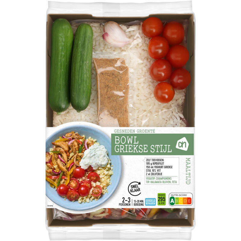 AH Gesneden verspakket bowl Griekse stijl