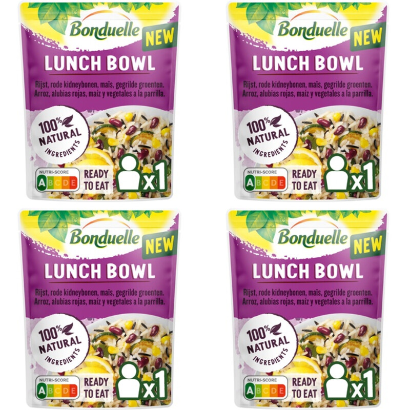 Bonduelle Lunch bowl rijst rode kidneybonen 4-pack