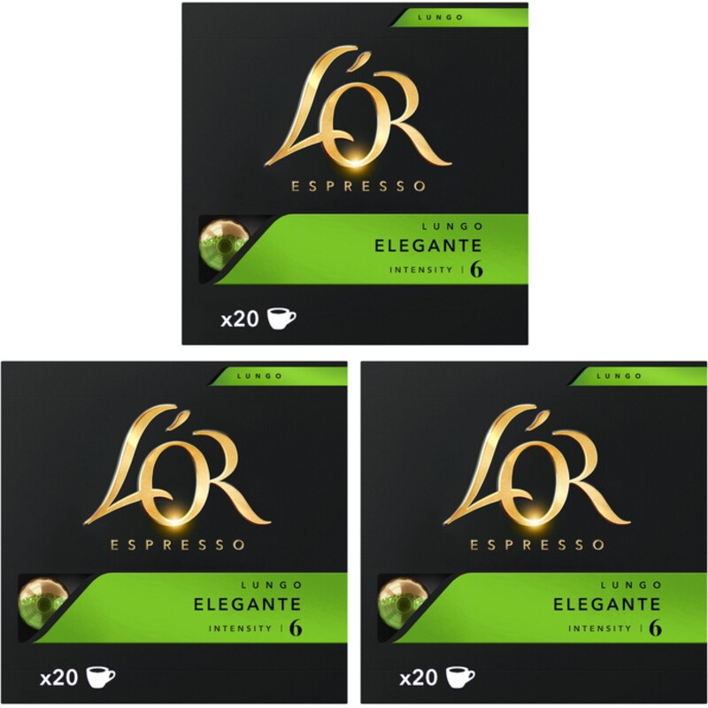 L'OR Espresso lungo elegante capsules 3-pack