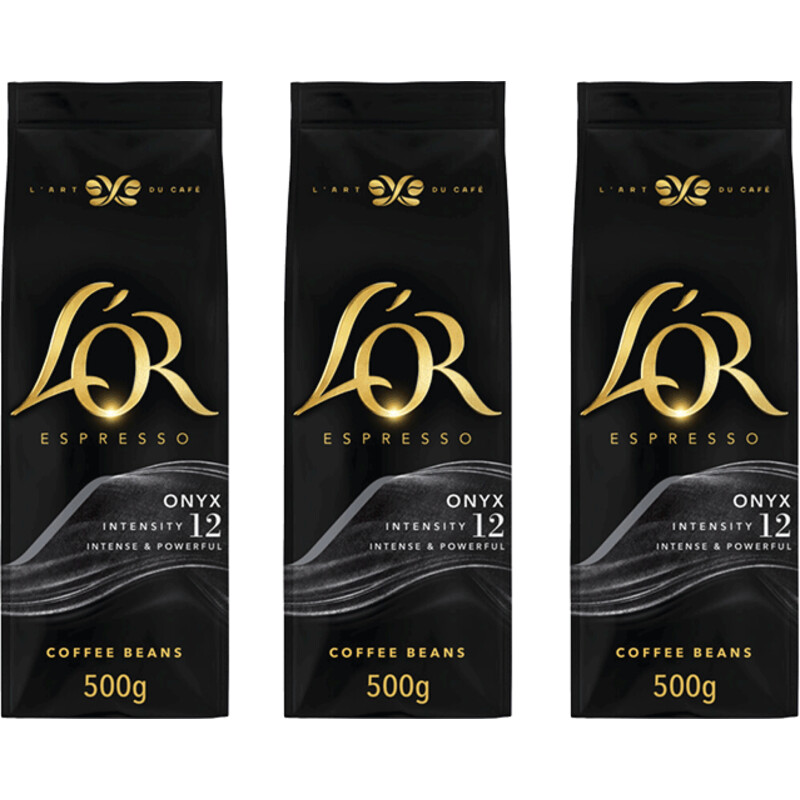 L'OR Espresso onyx coffee beans 3-pack