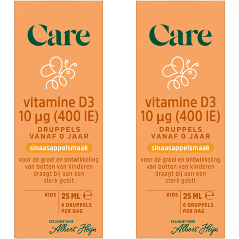 Care Vitamine D3 10µg druppels 2-pack