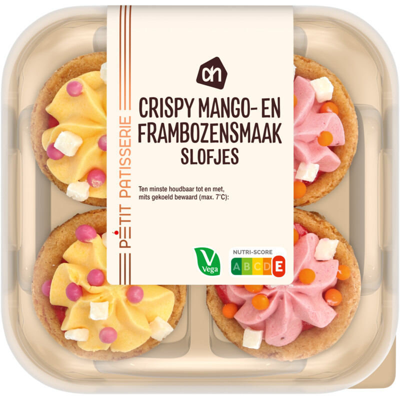 AH Crispy mango- en frambozensmaak slofjes
