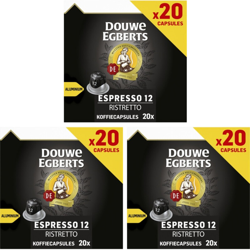 Douwe Egberts ristretto koffiecup 3-pack
