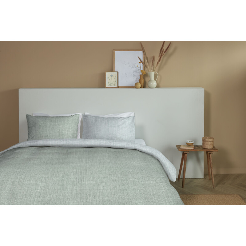 Ambiante Dekbedovertrek Bax grey green 140x240cm