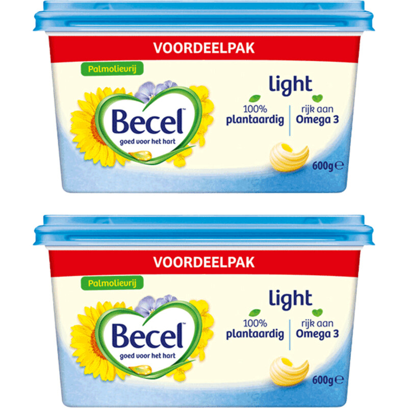 Becel Light palmolievrij 600 gram 2-pack
