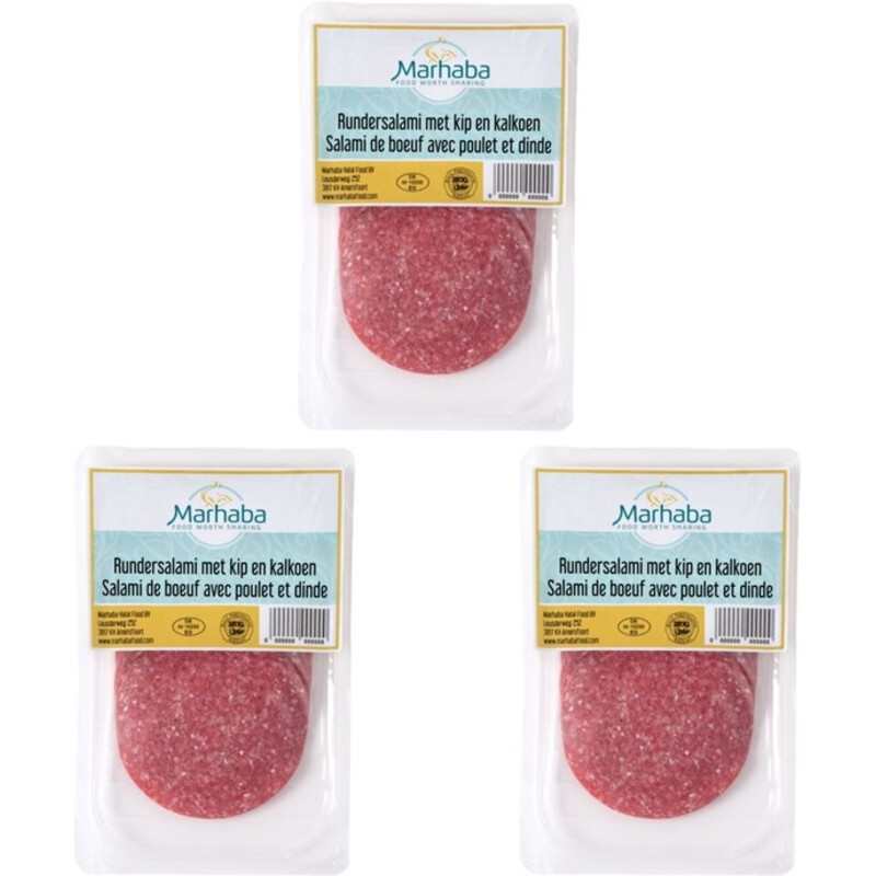 Marhaba Rundersalami met kip en kalkoen 3-pack