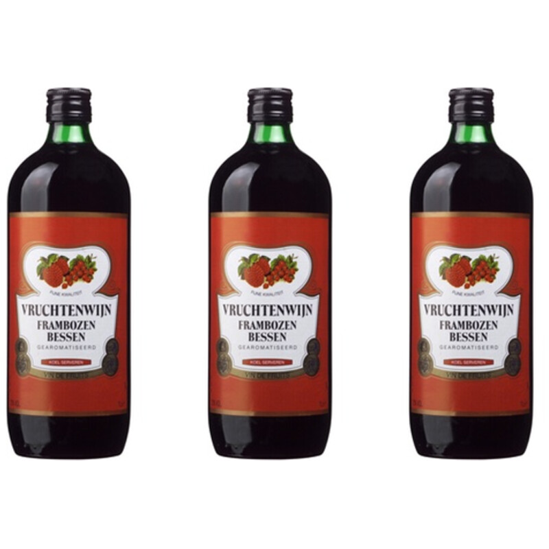 Vruchtenwijn frambozen-bessen 3-pack