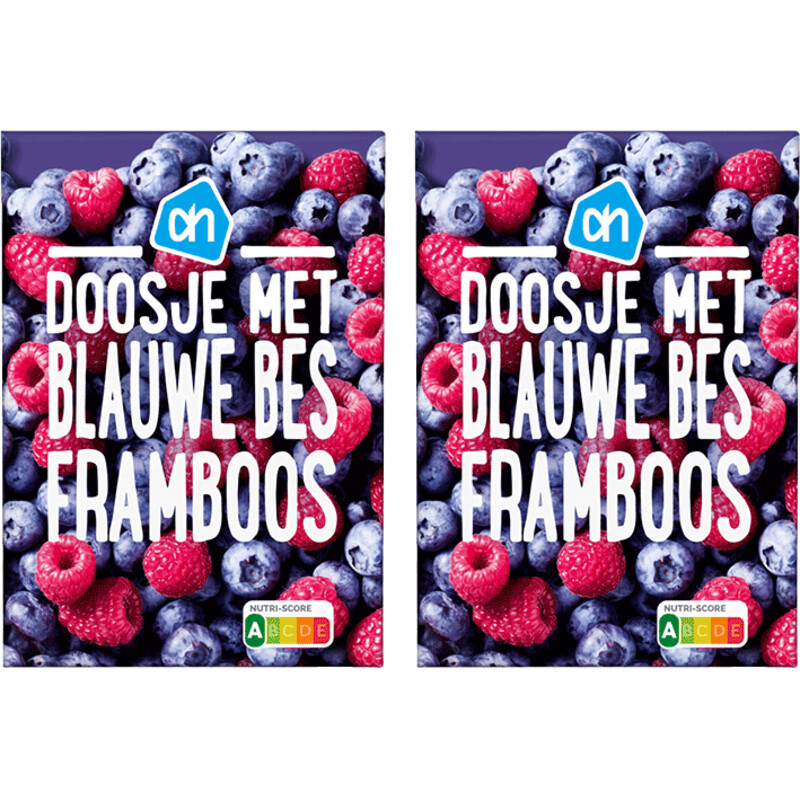 AH Doosje met blauwe bes framboos 2-pack