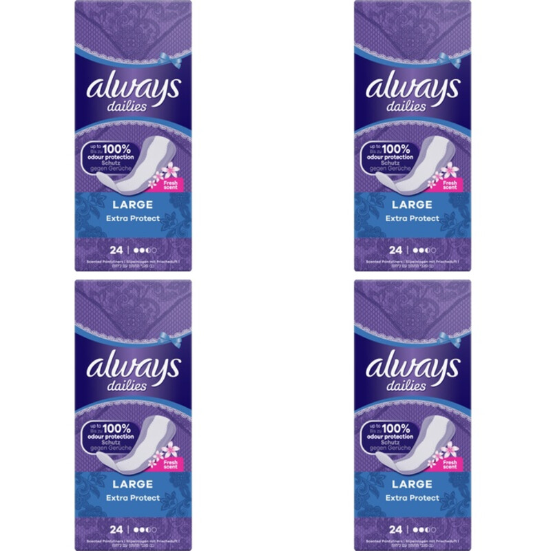 Always Dailies Protect Long Fresh 4-pack