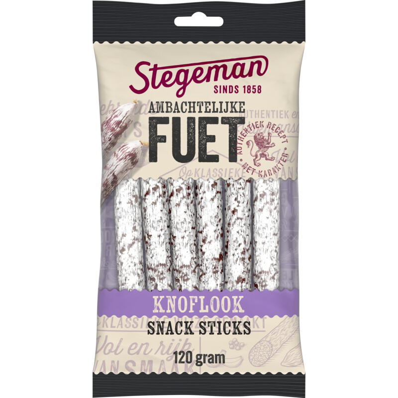 Stegeman Ambachtelijke fuet sticks knoflook