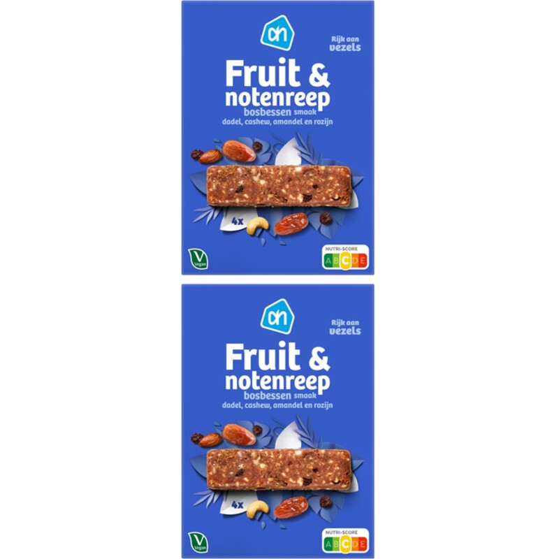 AH Fruit en notenreep bosbessen 2-pack