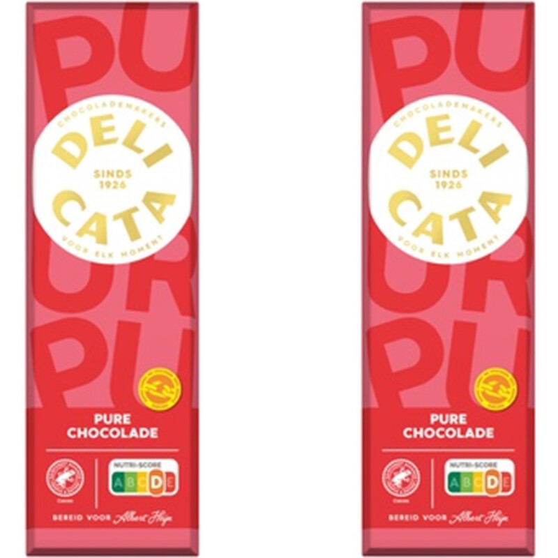 Delicata Reep pure chocolade 2-pack