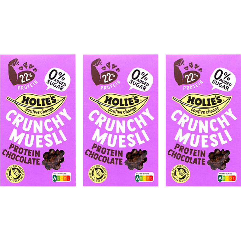 Holie's Crunchy muesli protein chocolate 3-pack