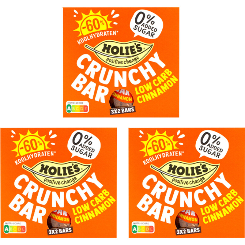Holie's Crunchy bar low carb cinnamon 3-pack