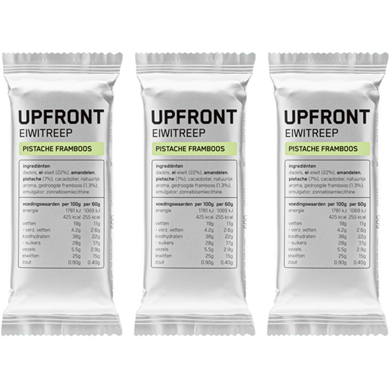 Upfront Eiwitreep pistache framboos 3-pack
