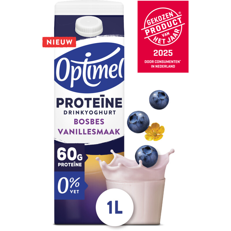 Optimel Drinkyoghurt protein bosbes vanille