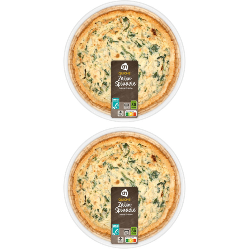 AH Quiche zalm spinazie 2-pack