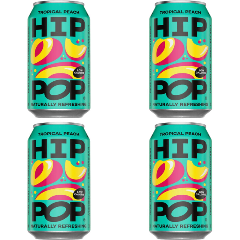 Hip Pop Living soda tropical peach 4-pack
