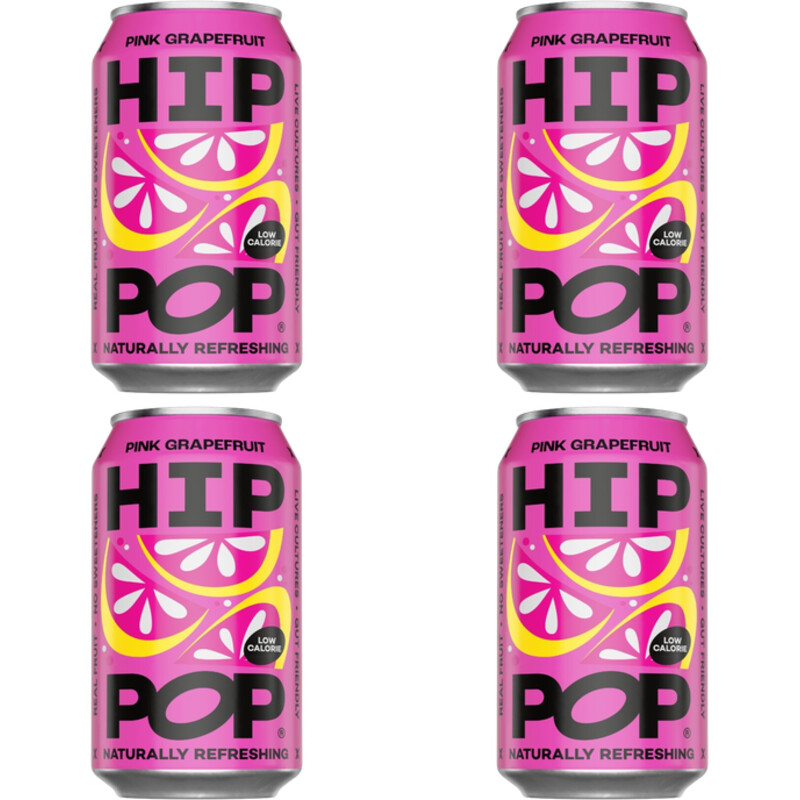 Hip Pop Living soda pink grapefruit 4-pack