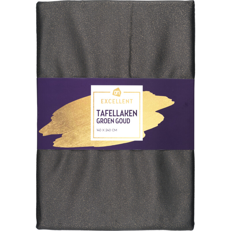 AH Excellent Tafellaken groen goud 140x240cm