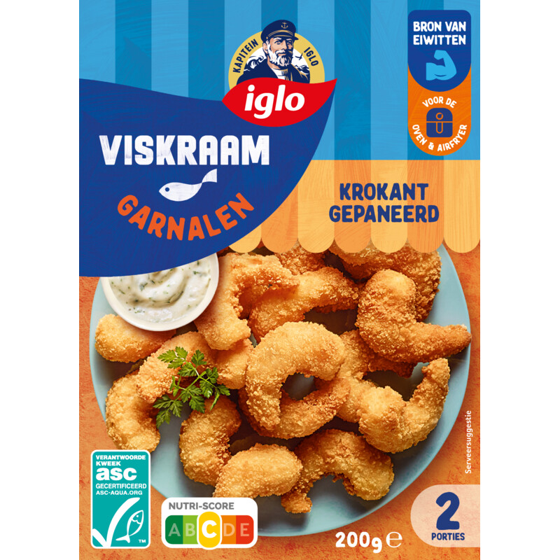 Iglo Viskraam garnalen krokant gepaneerd