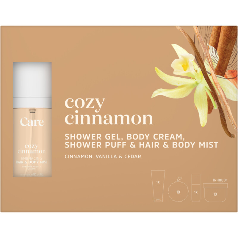Care Cozy cinnamon shower hair & body giftset
