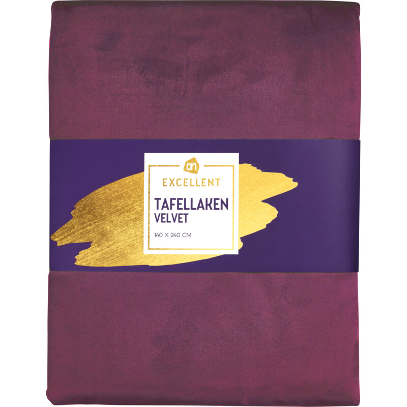 AH Excellent Tafellaken velvet rood 140x240cm