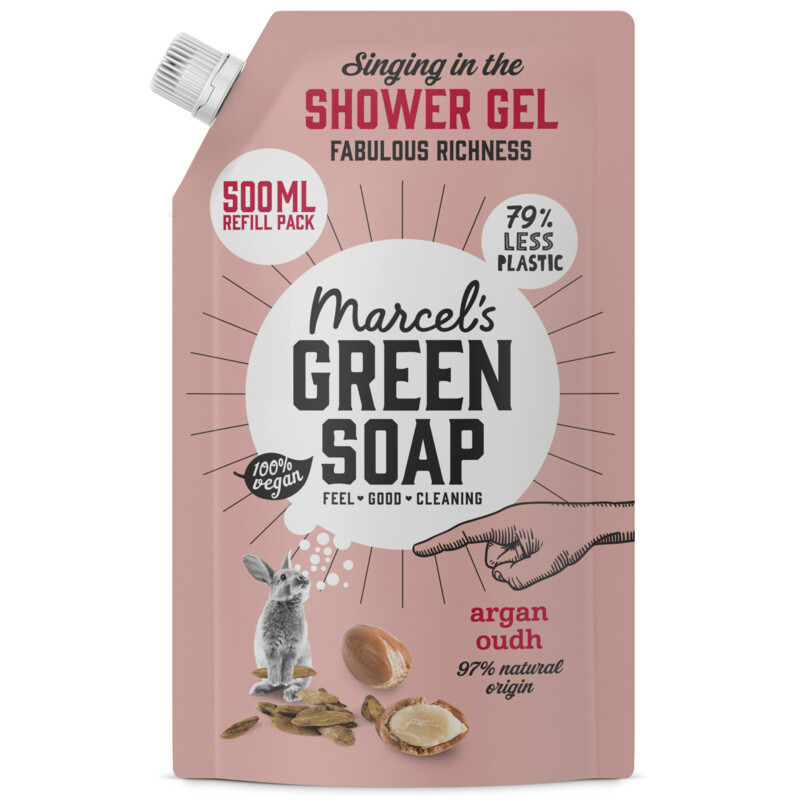 Marcel's Green Soap Shower gel argan oudh refill