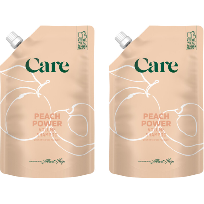 Care Peach power vol. shampoo refill 2-pack