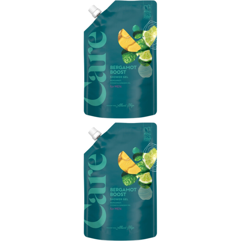 Care Bergamot boost shower gel refill 2-pack