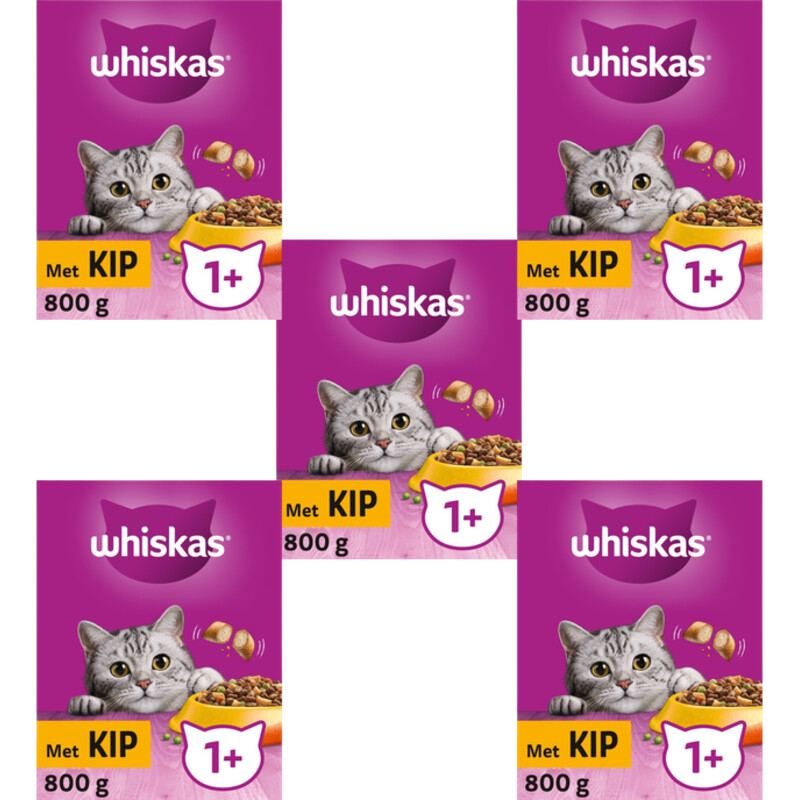 Whiskas Droogvoer 1+ Kip 5-pack