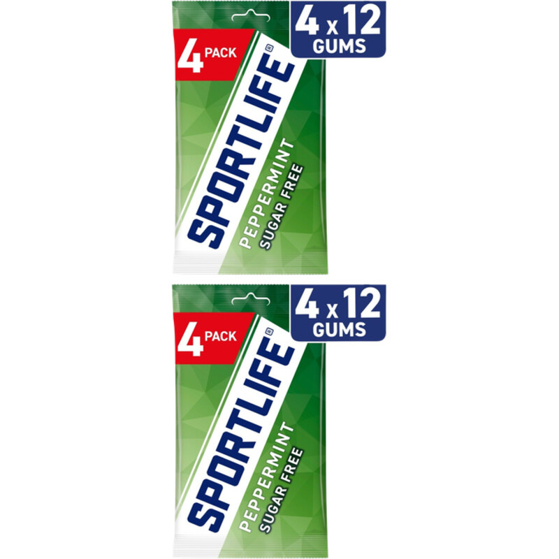 Sportlife Peppermint sugar free gums 8-pack