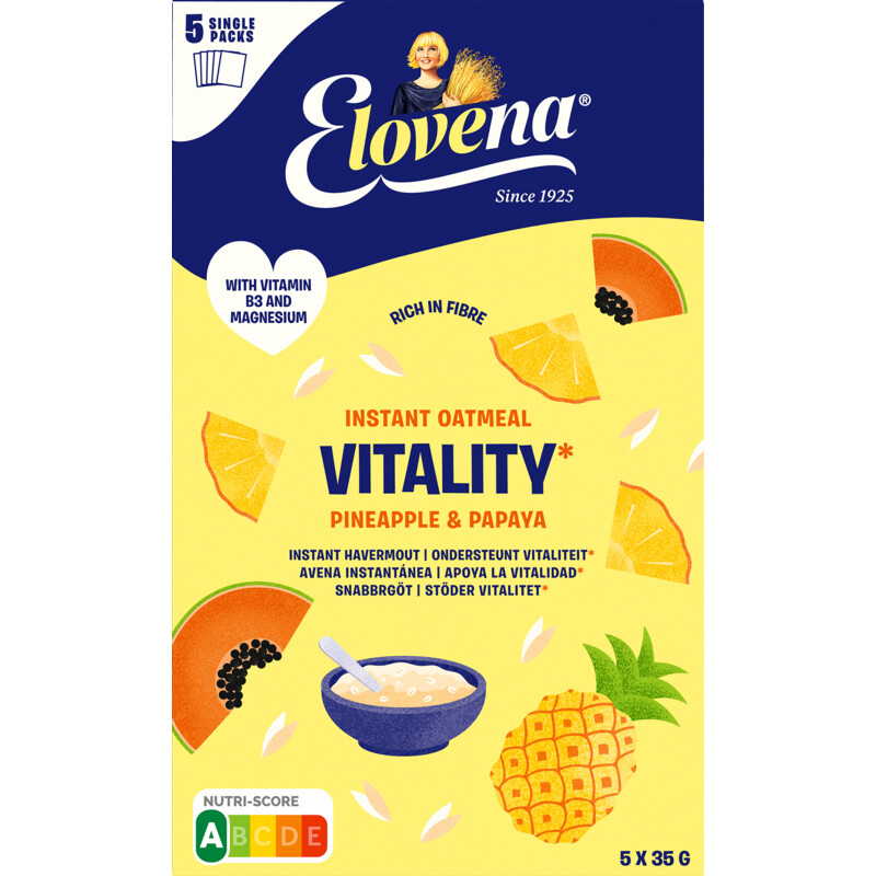 Elovena Instant oatmeal pineapple & papaya
